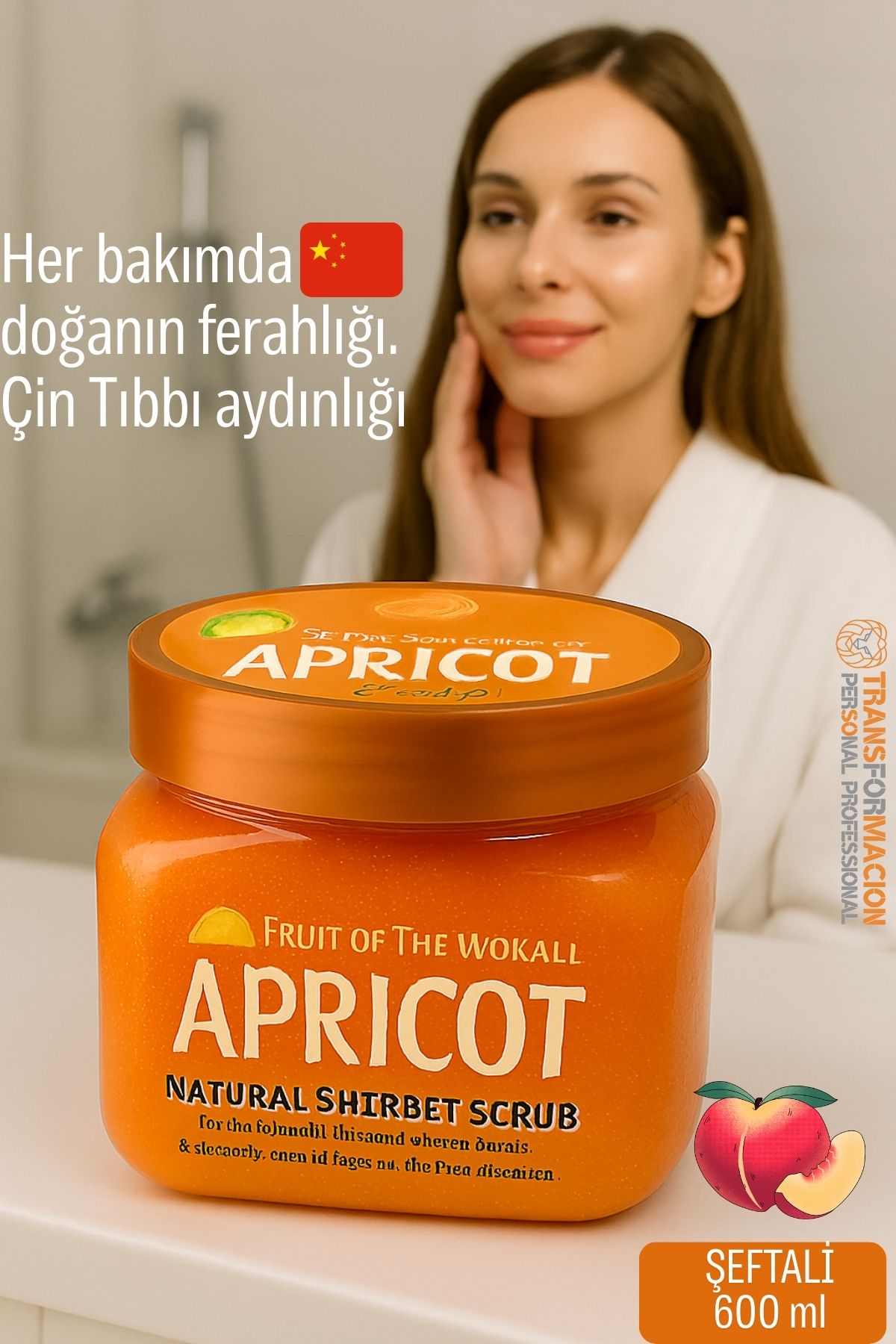 Profesyonel Şeftali Doğal Peeling - Tüm Vücut Scrub 600 ml 