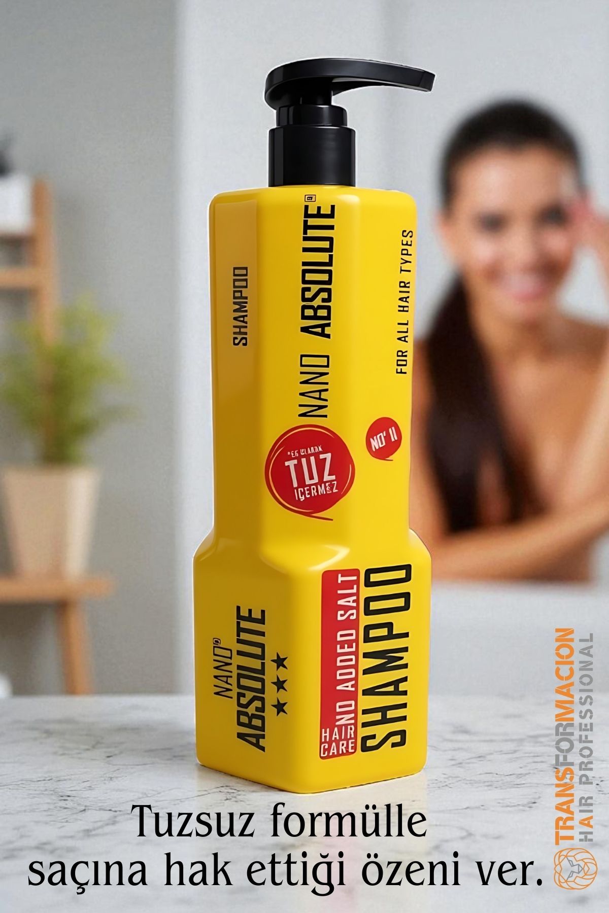 Profesyonel Nano Absolute Tuzsuz Şampuan – 1000 ml, Tüm Saç Tipleri