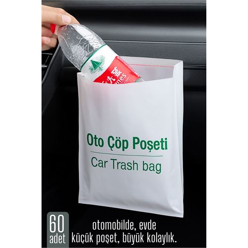 Modacar Pratik Çöp Poşeti - Yapışkanlı Çöp Poşeti 60 LI PAKET 