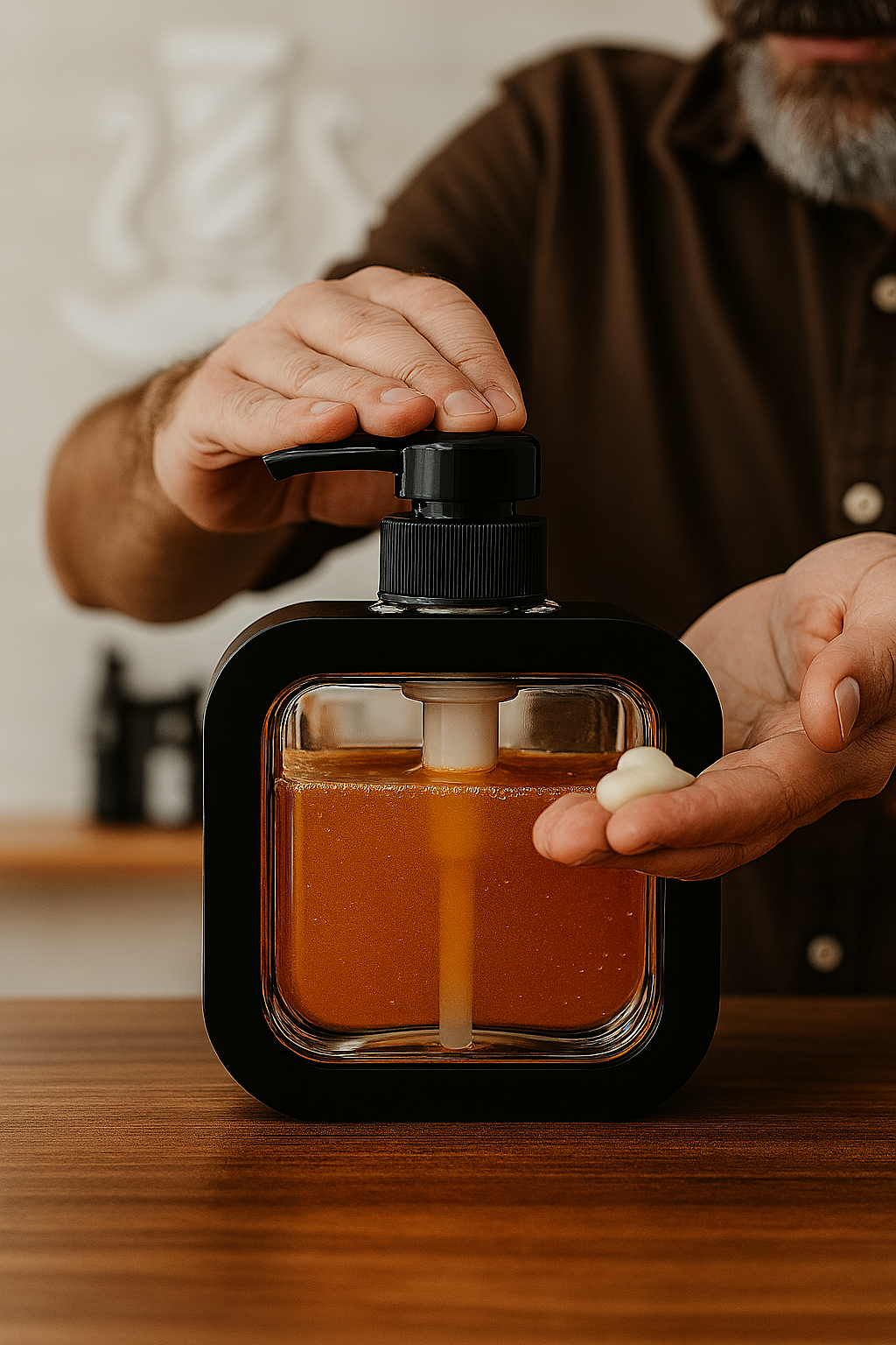 Berber Sabunluğu – Modern Pompalı Dispenser | Sıvı Sabun, Şampuan, Losyon İçin 300 ml  722157