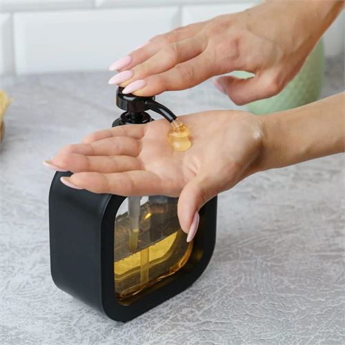 TransForMacion  Pompalı Dispenser Sabunluk Seti – Şeffaf Gövde, Modern Tasarım | Sıvı Sabun, Şampuan, Losyon İçin 722161