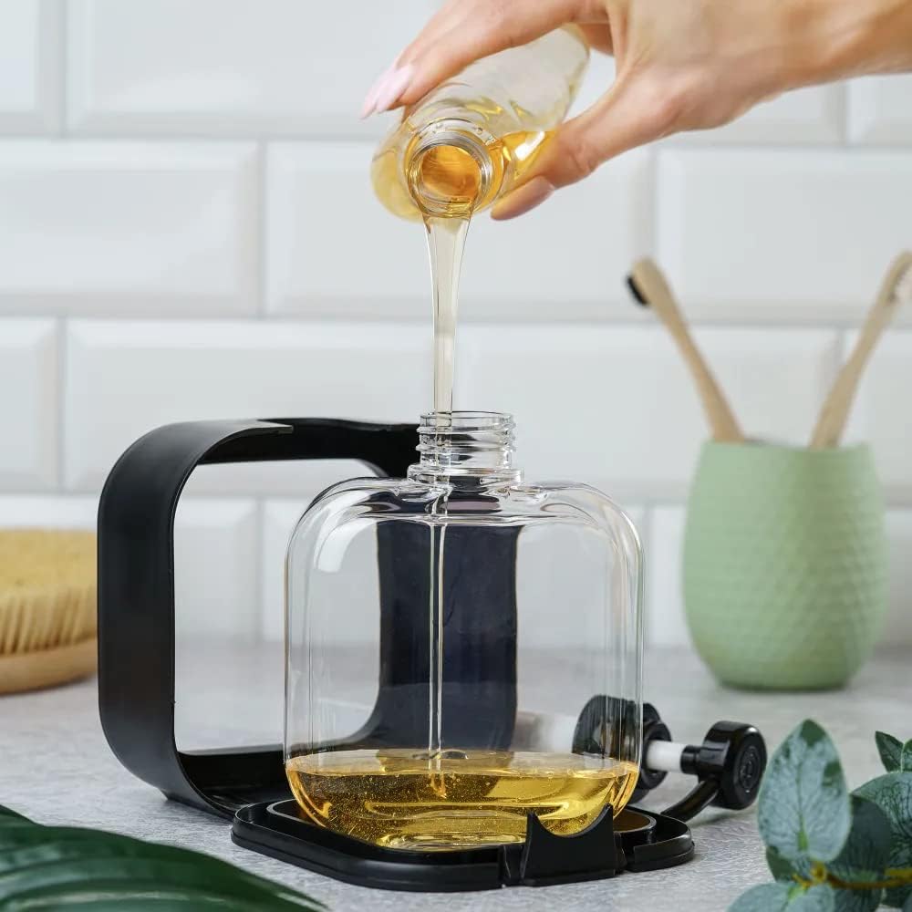  Pompalı Dispenser Sabunluk Seti – Şeffaf Gövde, Modern Tasarım | Sıvı Sabun, Şampuan, Losyon İçin 722161