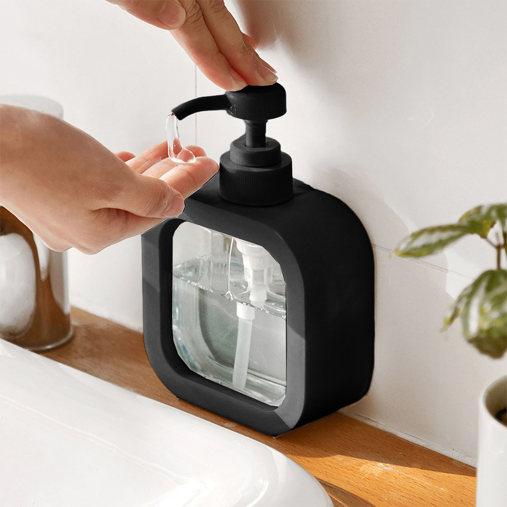  Pompalı Dispenser Sabunluk Seti – Şeffaf Gövde, Modern Tasarım | Sıvı Sabun, Şampuan, Losyon İçin 722161