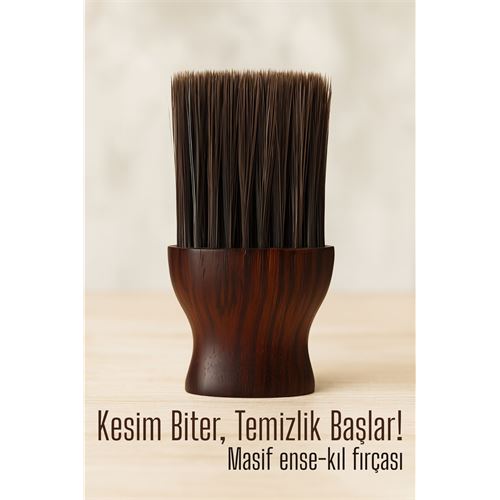 Transformacion Berber Ense Fırçası Saç Temizleme Fırçası - Berber Temizlik Fırçası Masif Ahşap  722165