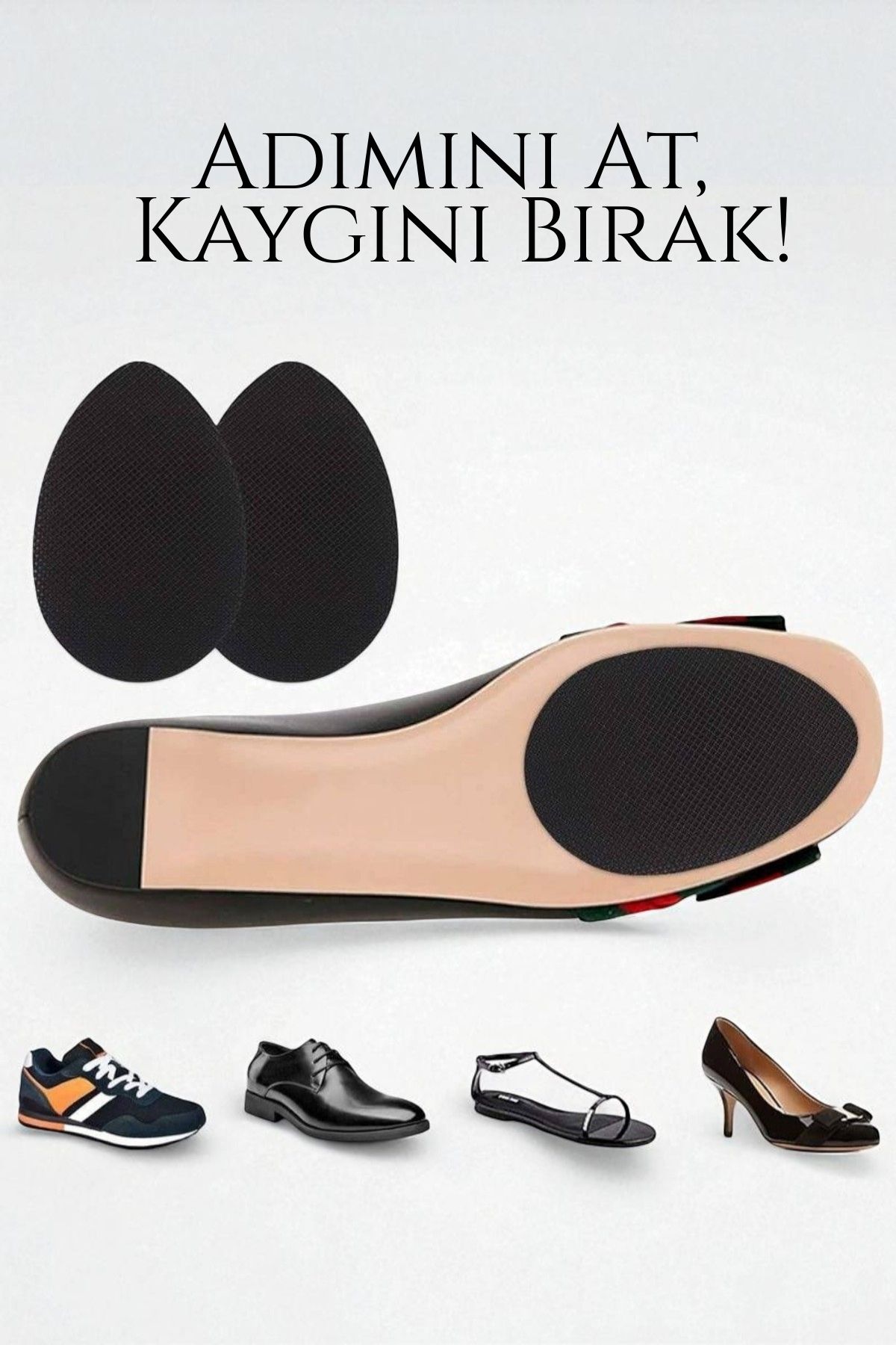 Ayakkabı Tabanına Yapışan Kaydırmaz Ped - Düşme Önleyici, Kendinden Yapışkanlı | Topuklu, Kösele ve Spor Uyumlu 716074