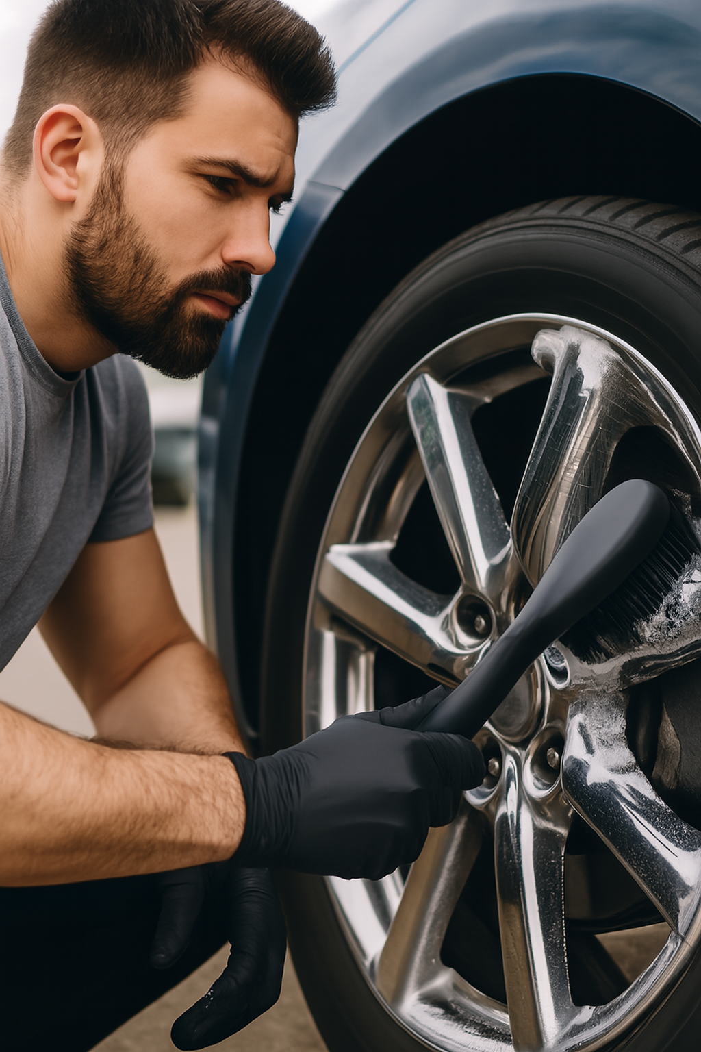 Jant Temizlik Fırçası Hassas Jant Temizleme Fırçası Ahşap Saplı 722170