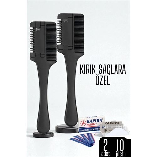TransForMacion Saç İnceltme ve Şekillendirme Tarağı Çift Fonksiyonlu Saç Kırığı İçin Saç İncelten Jiletli Tarak 719977