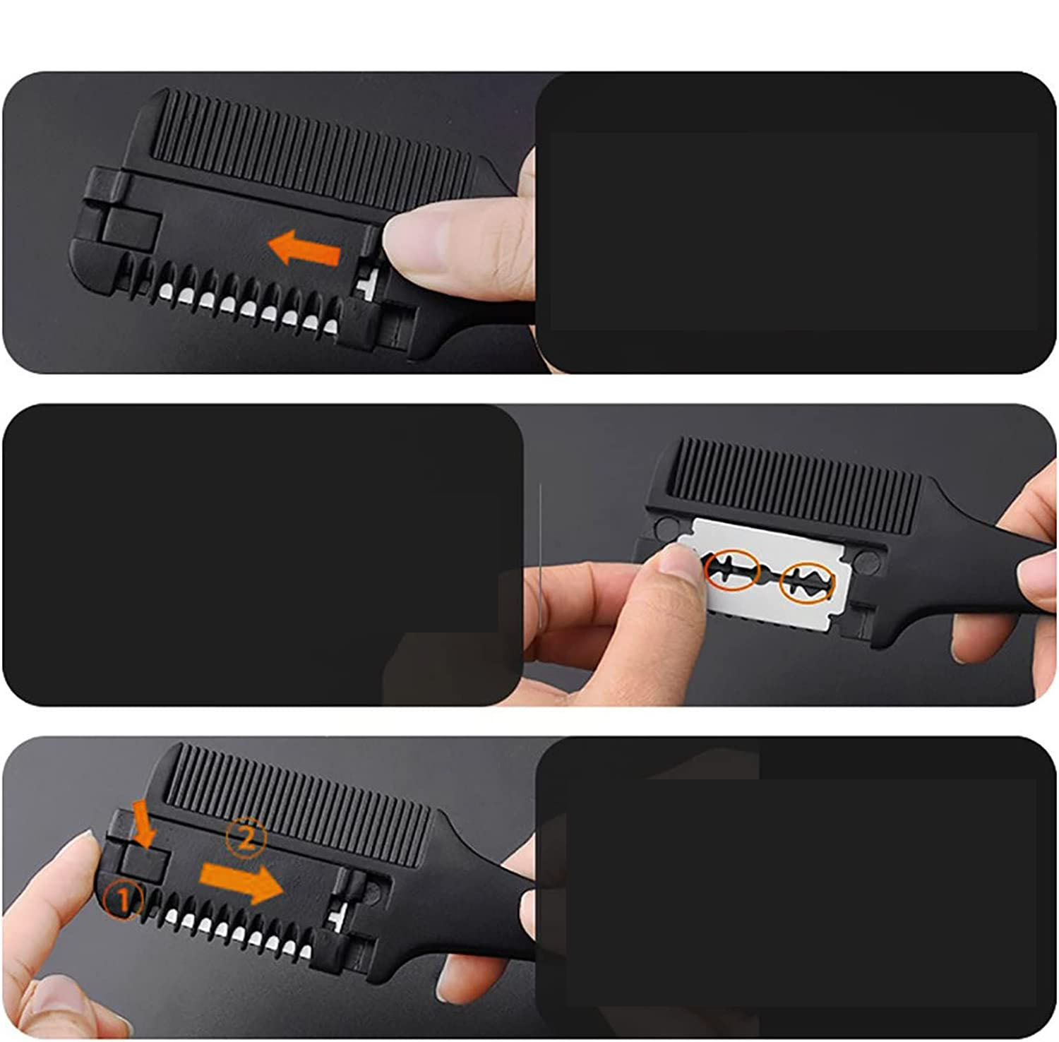 Saç İnceltme ve Şekillendirme Tarağı Çift Fonksiyonlu Saç Kırığı İçin Saç İncelten Jiletli Tarak 719977