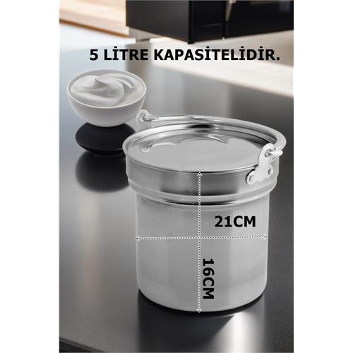 TransForMacion 2 li Yoğurt Bakracı – Paslanmaz Çelik 5 Litre |  Kapaklı, Hijyenik ve Dayanıklı 719597