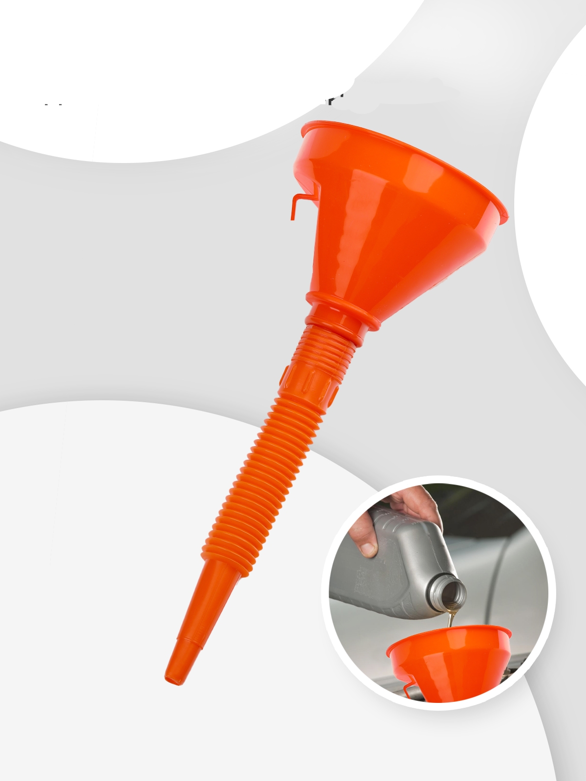 Süzgeçli Yakıt Boşaltma Hunisi 16 cm Esnek Hortumlu Filtreli Huni – Jeneratör, Motor ve Sıvı Aktarımı İçin 711688