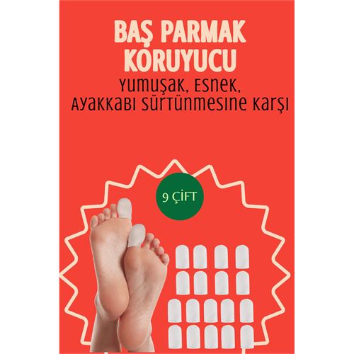 TransForMacion 9 Çift Silikon Parmak Koruyucu – Baş Parmak Uyumlu | Yumuşak, Esnek, Ayakkabı Sürtünmesine Karşı 722173