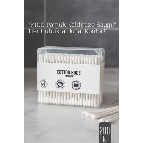 Transformacion %100 Pamuk Kulak Çubuğu – 200’lü Paket 714421