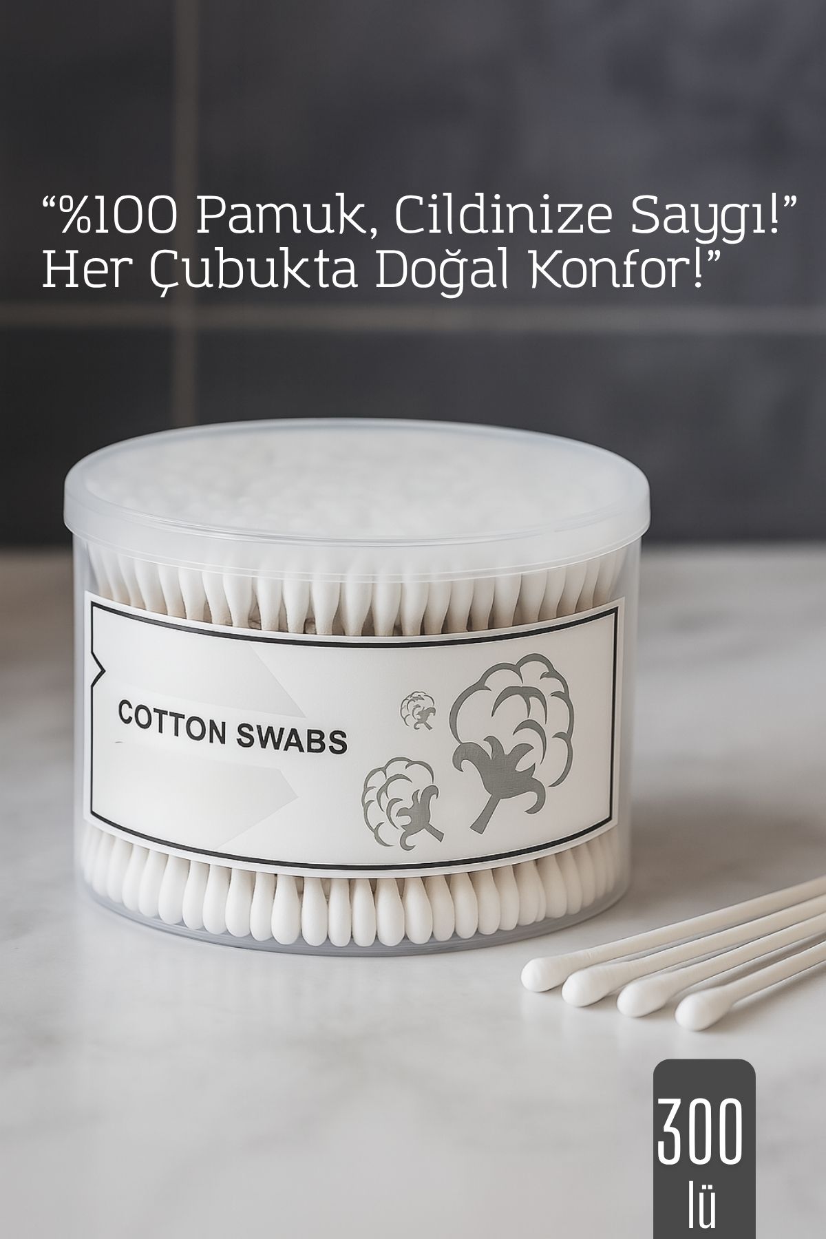 %100 Pamuk Kulak Çubuğu – 300’lü Paket 716879