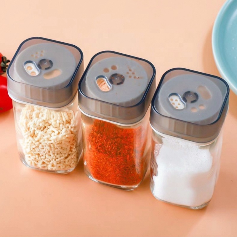 Cam Tuzluk Baharatlık – 360° Döner Kapaklı | 3 Delik Tipiyle Ayarlanabilir Akış   2 ADET 722179 