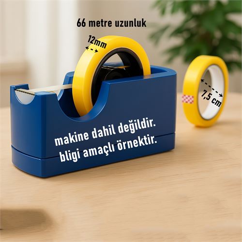 Transformacion 2 li Para Bandı Büyük Makinelere 12MM 66 mt Selobant – Şeffaf Bant | Masa Üstü Dispenser Uyumlu 722186