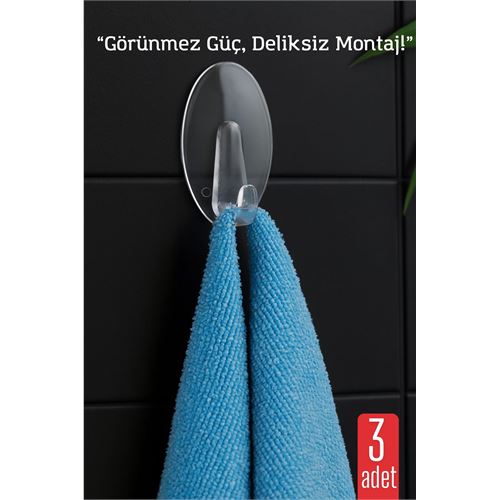 TransForMacion 3 lü Şeffaf Kendinden Yapışkanlı Duvar Askısı – 5.5 x 3.2 cm | İz Bırakmaz, Güçlü Tutuş 722185