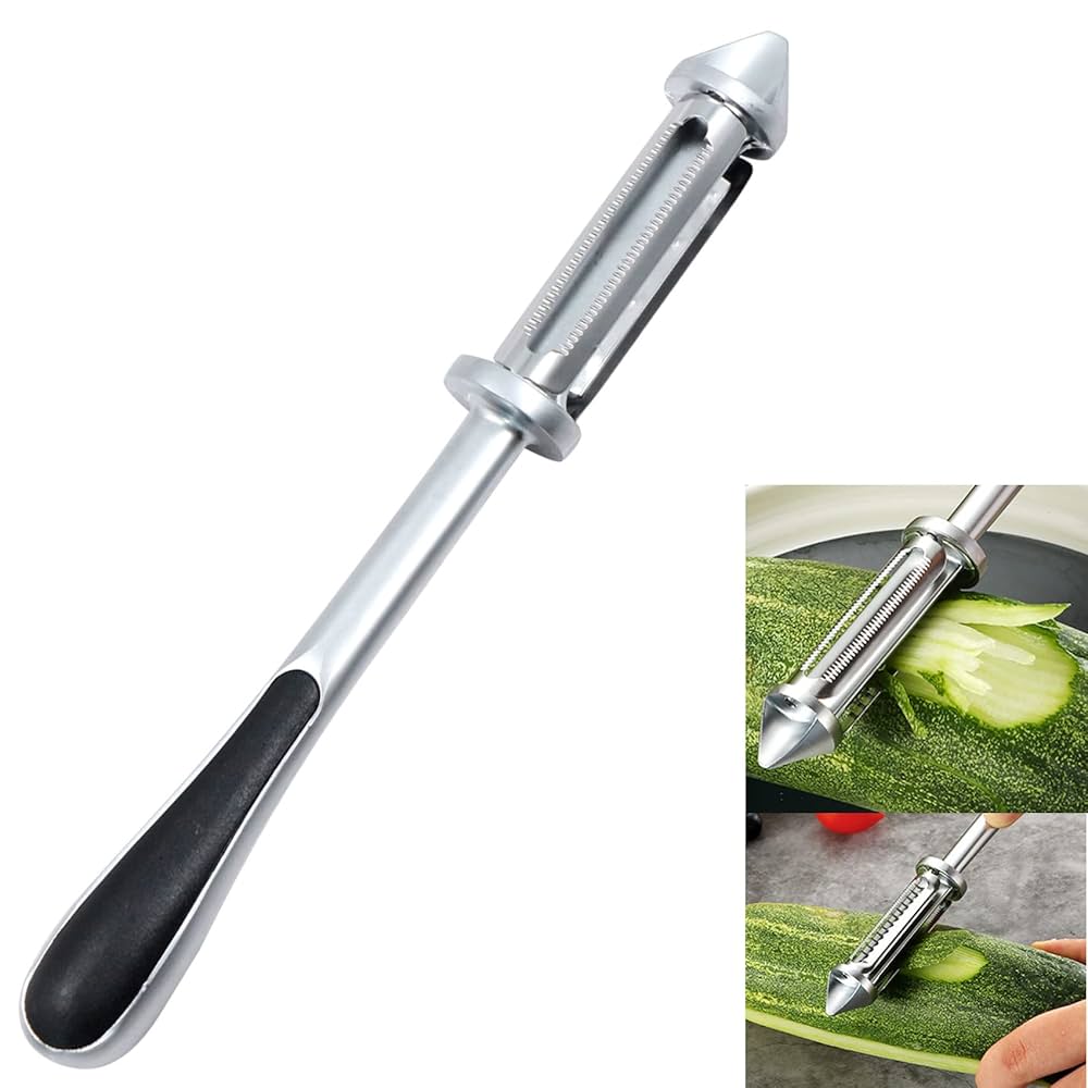 2 Bıçaklı Inox Paslanmaz Çelik Sebze Soyacak | Düz ve Tırtıklı Bıçak | Çok Amaçlı Kullanım 722199