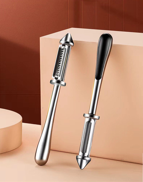 2 Bıçaklı Inox Paslanmaz Çelik Sebze Soyacak | Düz ve Tırtıklı Bıçak | Çok Amaçlı Kullanım 722199