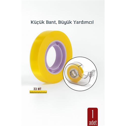 Modacar Para Bandı Küçük Makinelere 12MM 33 mt Küçük Makine Bandı – Şeffaf Bant | Masa Üstü Dispenser Uyumlu 