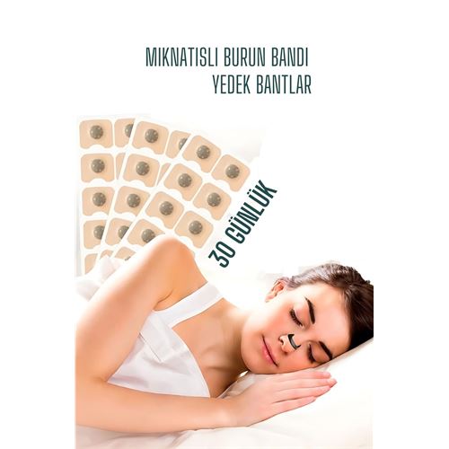 Modacar Manyetik Burun Bandı - 30 GÜNLÜK YEDEK Sporcu Burun Bandı - Horlama Önleyici Azaltıcı 