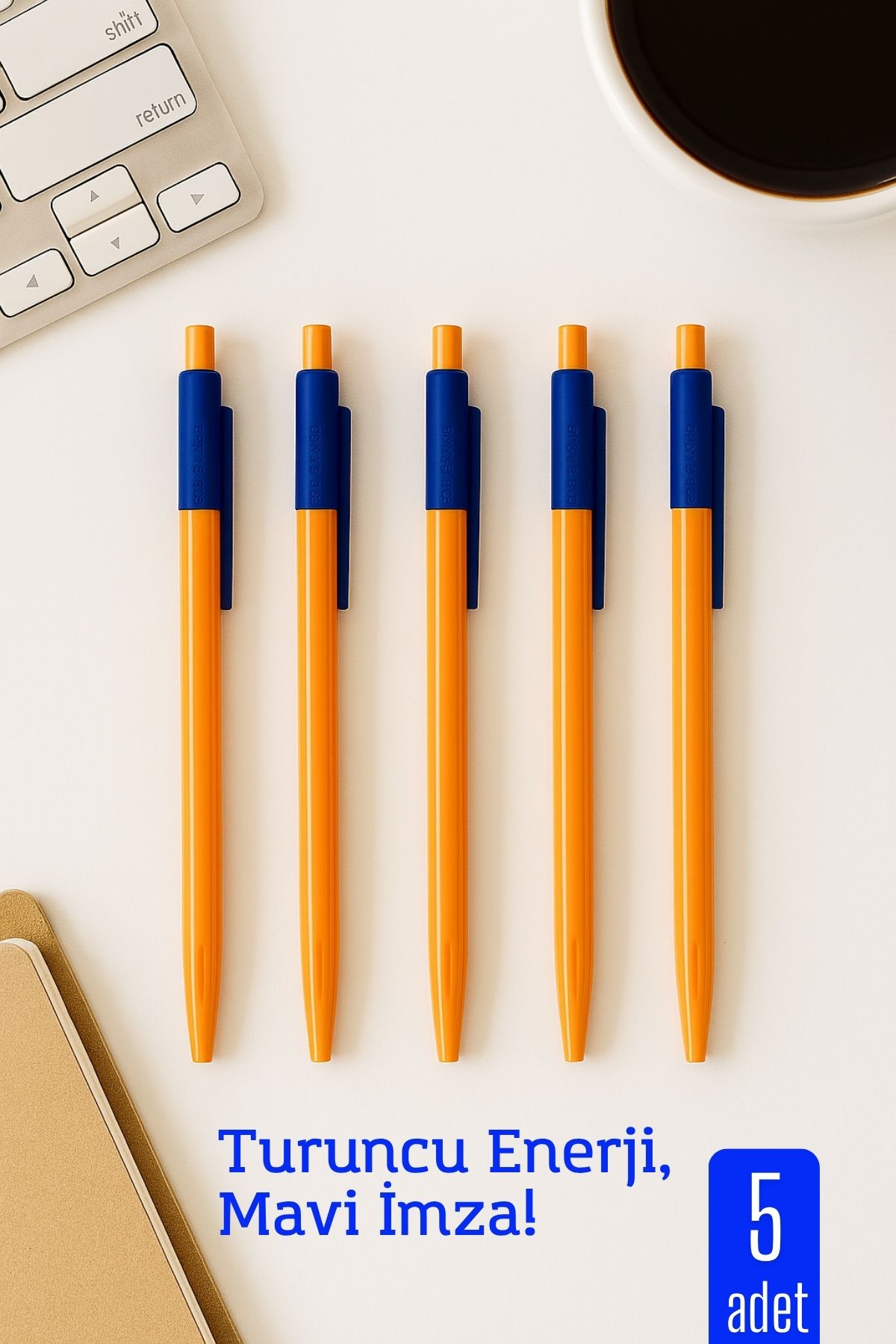 Tükenmez Kalem Mavi Ofis ve Okul İçin Pratik Yazım 5 li PAKET 