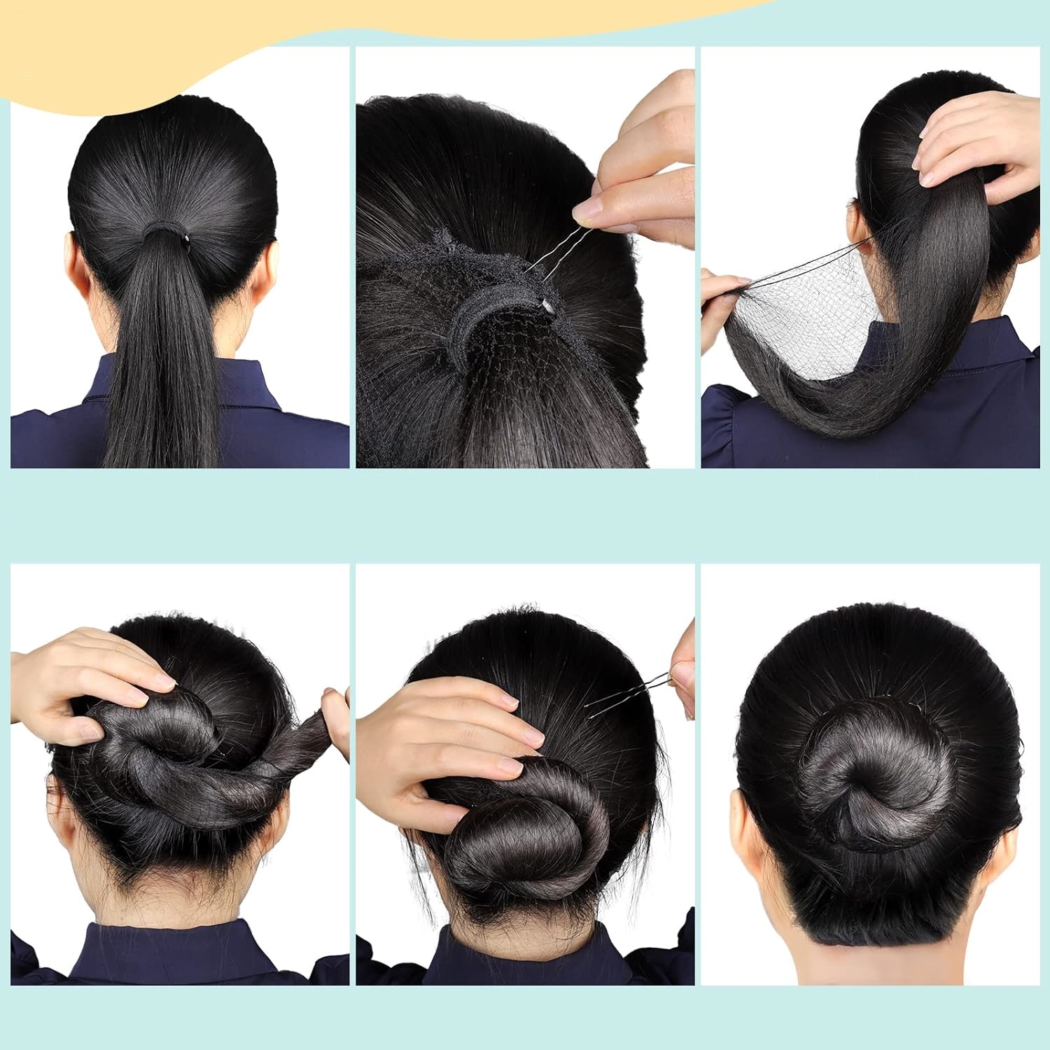 Saç Topuz Filesi Topuz Sabitleyici File Eastik Topuz Ağı Hostes Saç Filesi SİYAH 48Lİ  720528