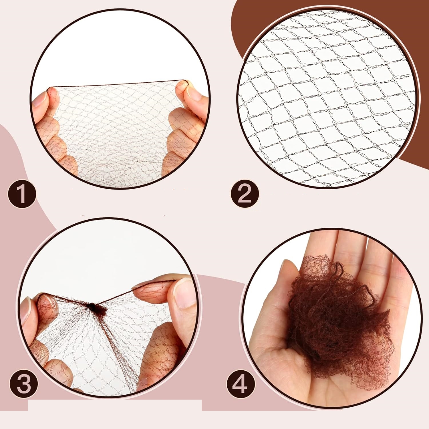 Saç Topuz Filesi Topuz Sabitleyici File Eastik Topuz Ağı Hostes Saç Filesi KAHVE 48Lİ  720529