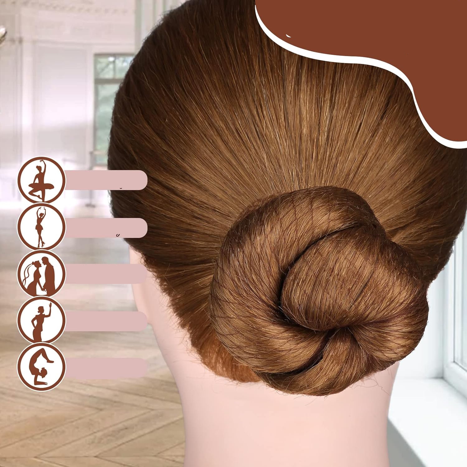 Saç Topuz Filesi Topuz Sabitleyici File Eastik Topuz Ağı Hostes Saç Filesi KAHVE 48Lİ  720529