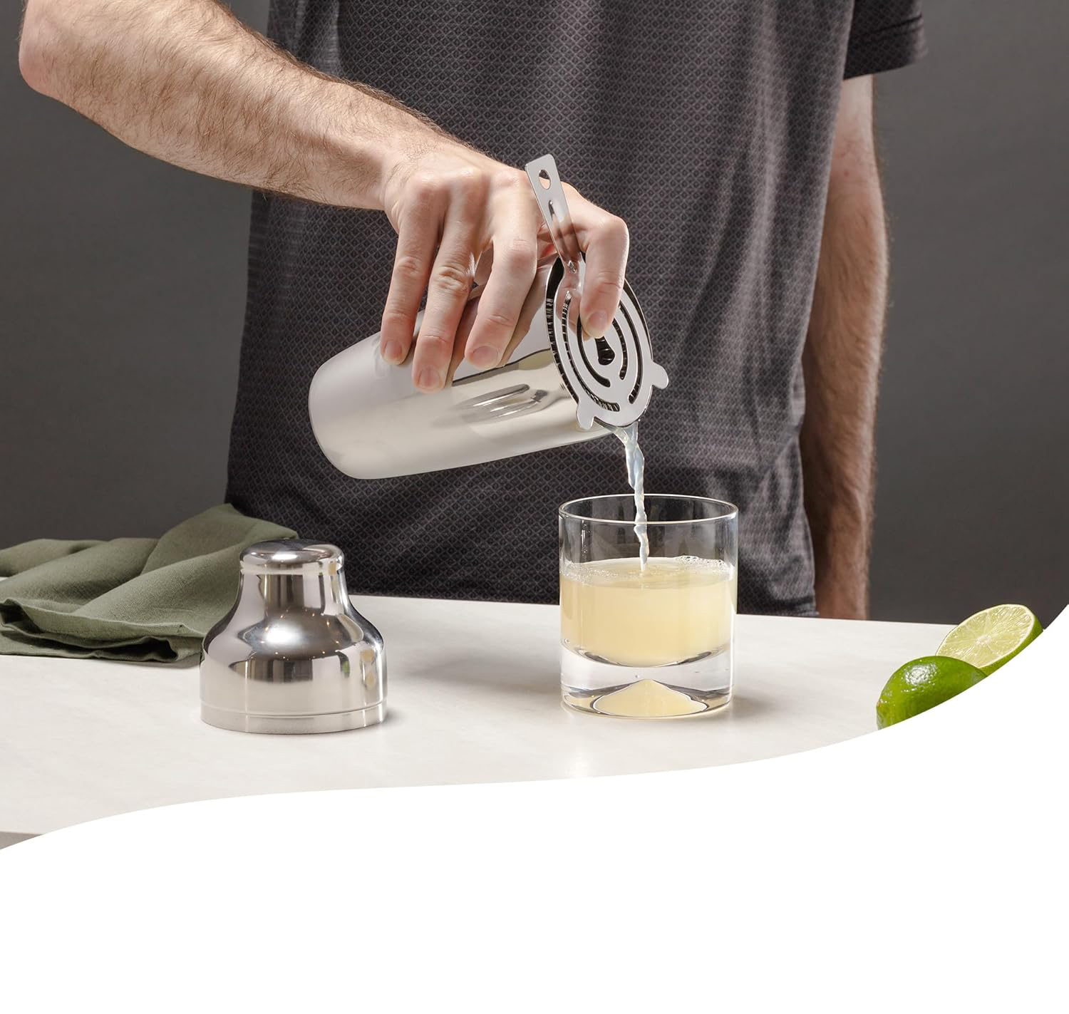 Shaker Kokteyl Set - 10 Parça 750 ML Shaker Coctail Set  Bambu Standlı 722202