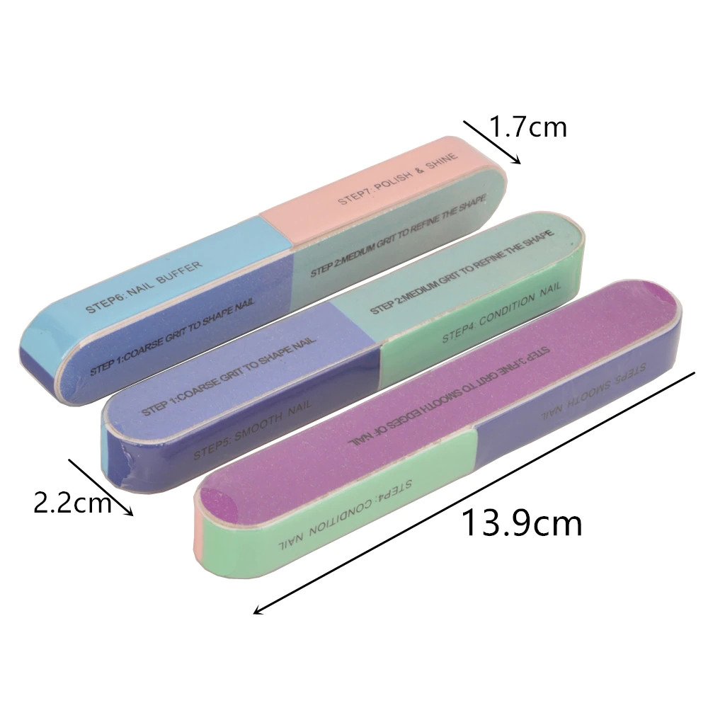 7 Yüzeyli Tırnak Törpü ve Parlatma Blok Sünger Renkli, Ergonomik ve Profesyonel Manikür İçin  717828