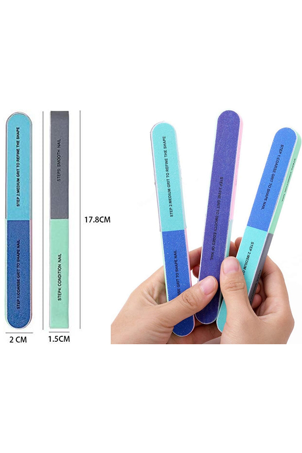 7 Yüzeyli Tırnak Törpü ve Parlatma Blok Sünger Renkli, Ergonomik ve Profesyonel Manikür İçin  717828