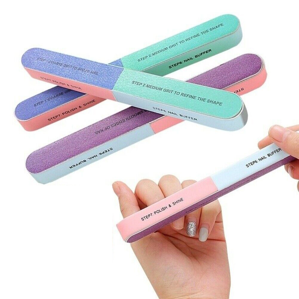 7 Yüzeyli Tırnak Törpü ve Parlatma Blok Sünger Renkli, Ergonomik ve Profesyonel Manikür İçin  717828