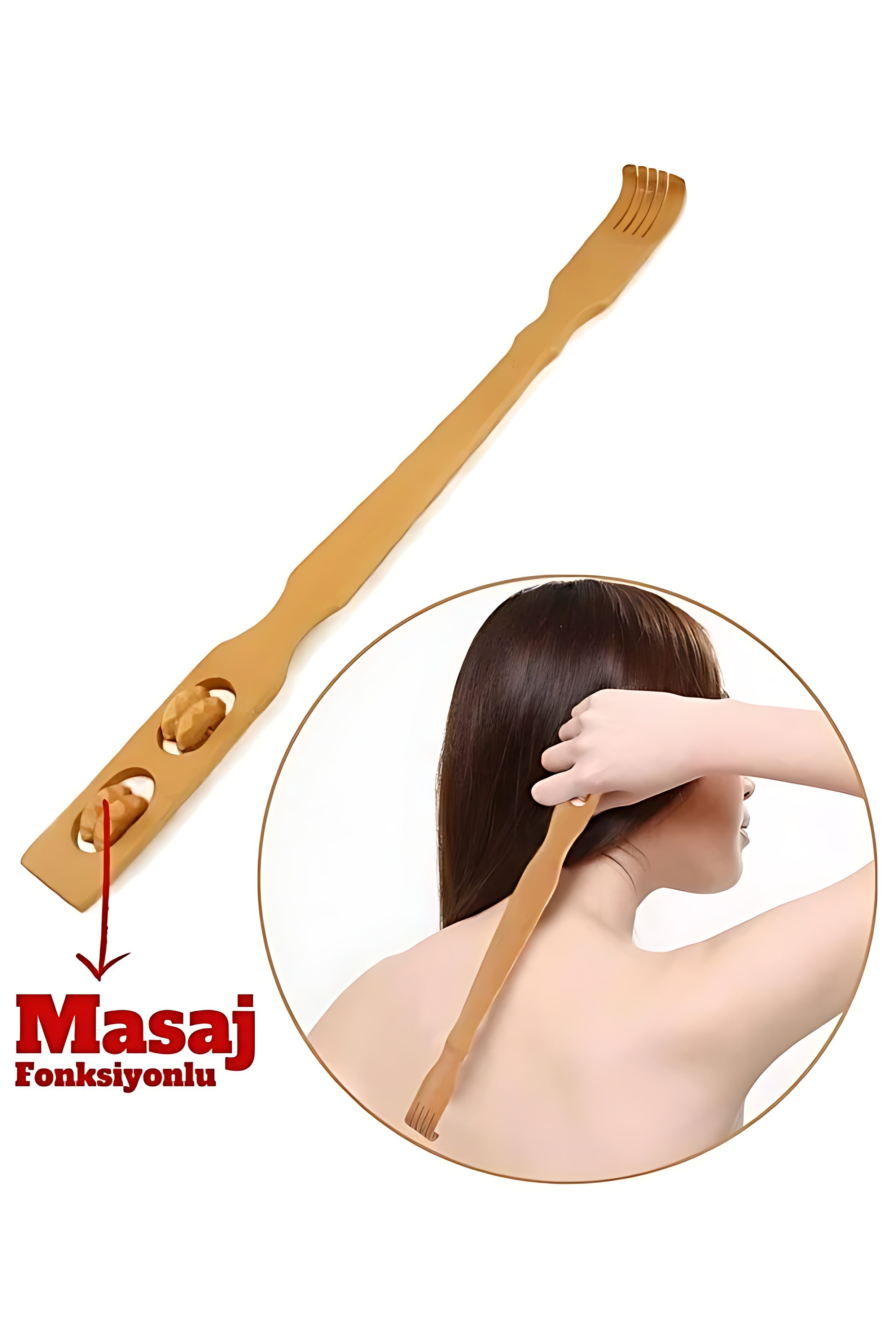 Masajlı Sırt Kaşıma Aparatı - Bambu Sırt Kaşıyıcı 715601