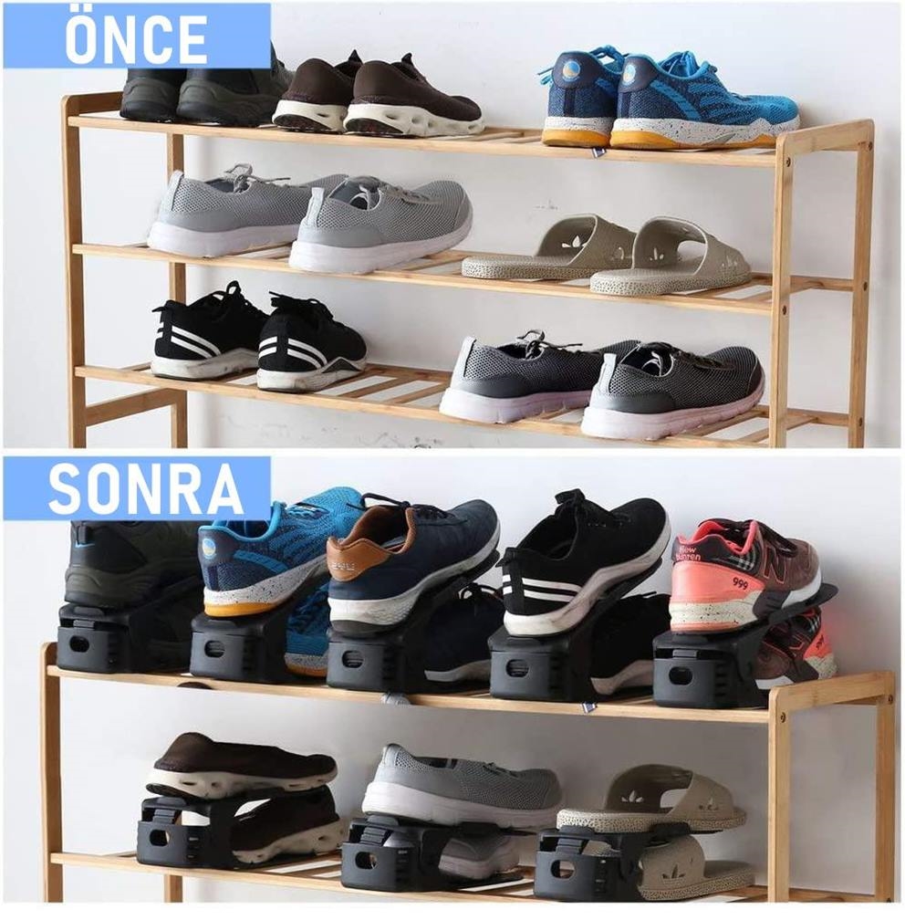 5’li Ayakkabı Düzenleyici Set – Çift Katlı Tasarım | Dolap İçi Alan Tasarrufu | Ayarlanabilir Yükseklik 718491