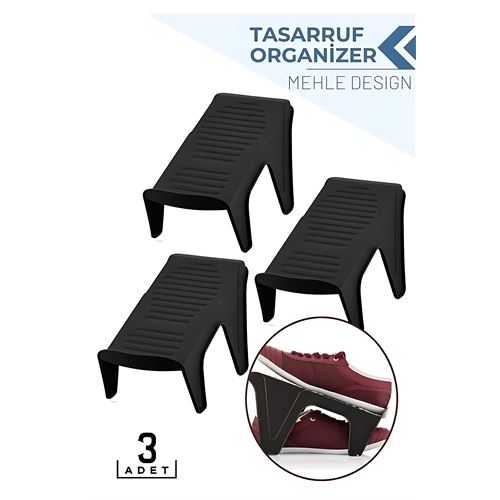 3’lü Ayakkabı Düzenleyici Set – Çift Katlı Tasarım | Dolap İçi Alan Tasarrufu | Kaymaz Yüzey 714507