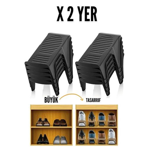 3’lü Ayakkabı Düzenleyici Set – Çift Katlı Tasarım | Dolap İçi Alan Tasarrufu | Kaymaz Yüzey 714507