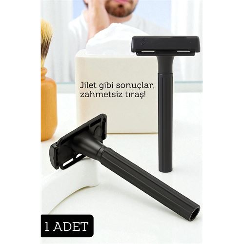 Transformacion Şık Siyah Plastik Tıraş Aleti – Jilet Takılabilir, Ergonomik Saplı 722205