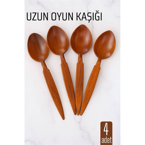 TransForMacion Uzun Oyun Kaşığı Halk Oyunu Kaşığı - Kına Kaşığı Uzun Saplı Zeybek Oyun Kaşığı 4 ADET 714520