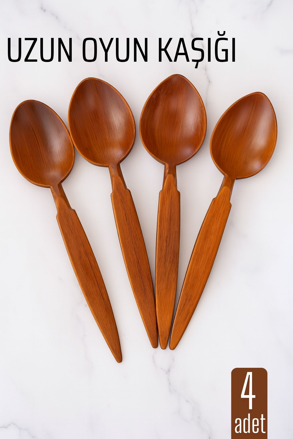 Uzun Oyun Kaşığı Halk Oyunu Kaşığı - Kına Kaşığı Uzun Saplı Zeybek Oyun Kaşığı 4 ADET 714520