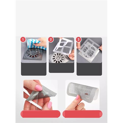 Transformacion Banyo Gider Süzgeci 50 Adet Yapışkanlı Filtre, 10x10 cm 722214
