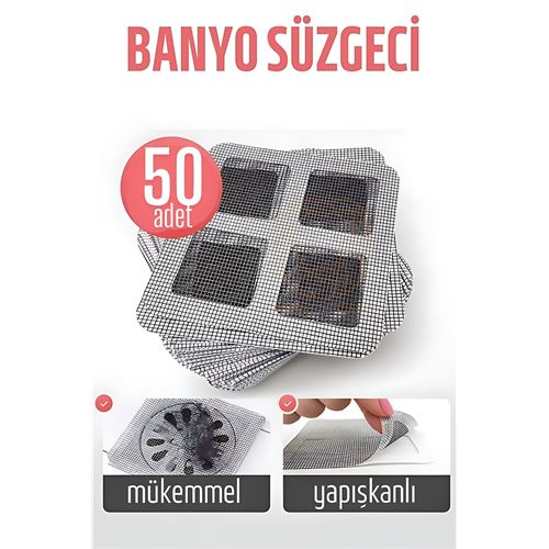 Transformacion Banyo Gider Süzgeci 50 Adet Yapışkanlı Filtre, 10x10 cm 722214