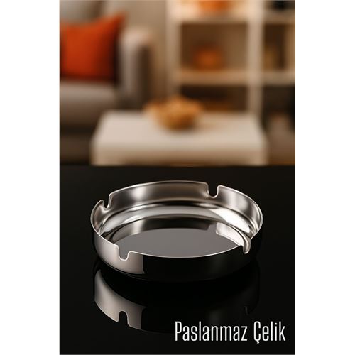 TransForMacion Paslanmaz Yuvarlak Küllük - Metal Kül Tablası - Masaüstü Küllük 722215