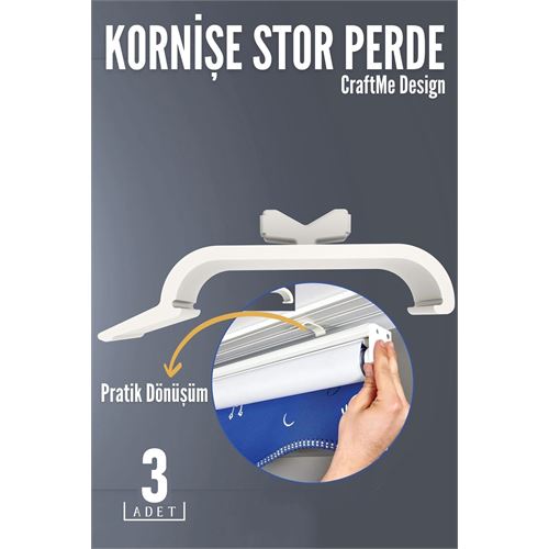 TransForMacion 3 lü Kornişe Stor Perde Dönüştürücü – Perde Rayınızla Stor Perdeyi Buluşturmanın En Pratik Yolu 718607
