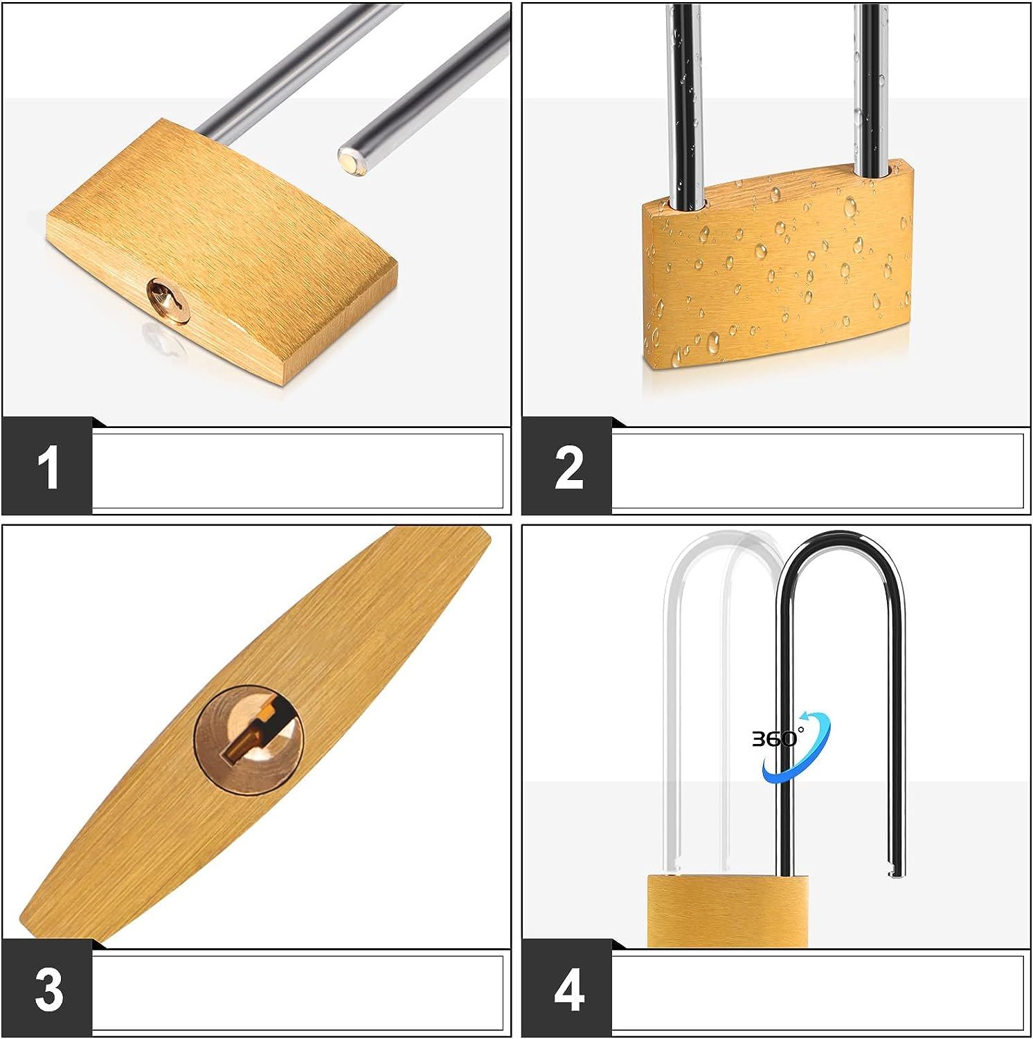 Long 30 mm Uzun Kelepçeli Bavul ve Çanta Asma Kilidi – 3 Anahtarlı, Dolap ve Seyahat İçin Güvenli718882