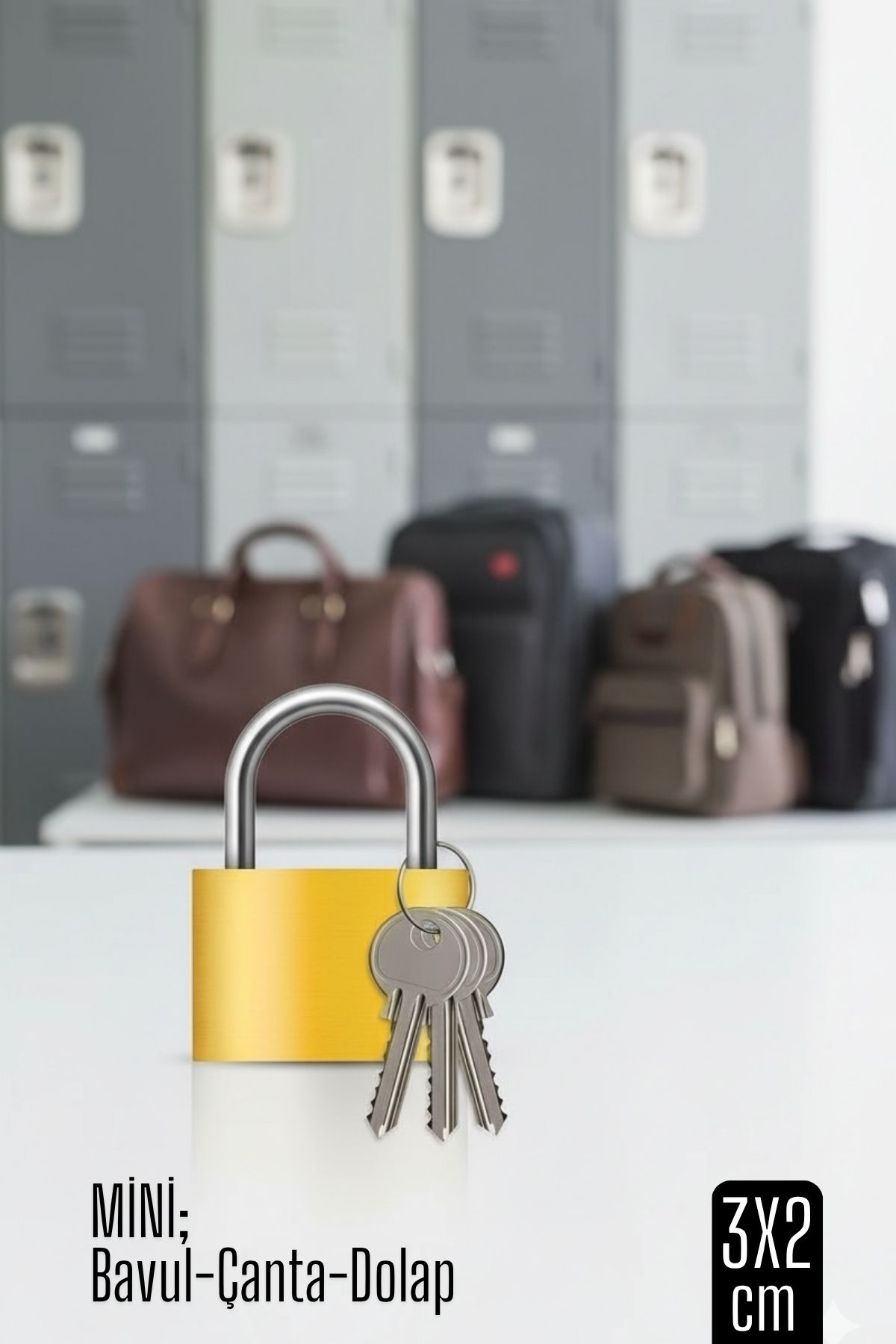 Mini 20mm Bavul ve Çanta Asma Kilidi – 3 Anahtarlı, Dolap ve Seyahat İçin Güvenli 718880