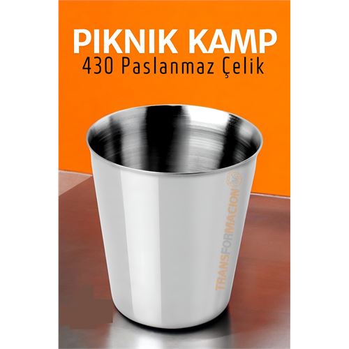 TransForMacion Paslanmaz Çelik Bardak – Kamp, Piknik ve Mutfak İçin Dayanıklı Metal Bardak 719313