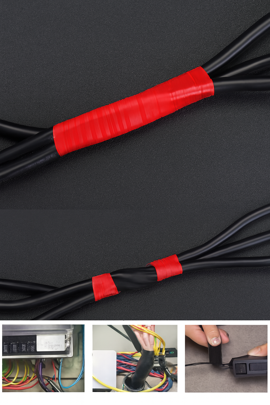 KIRMIZI Elektrik  Bandı – Yüksek Yalıtım Gücü, Kablo Sabitleme ve Elektrik Koruma İçin 722220