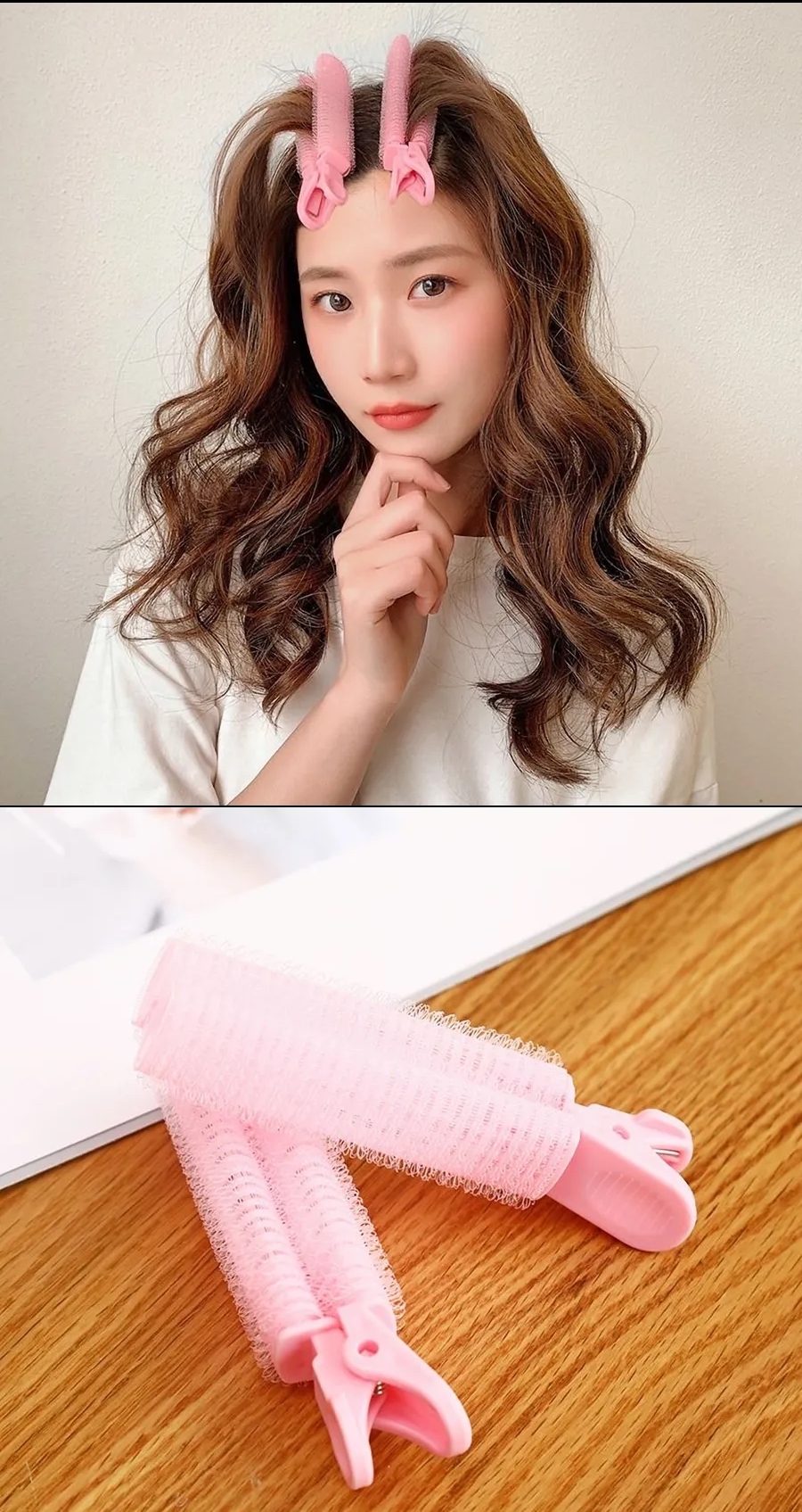 10'lu Klipsli Saç Bigudisi Isısız Doğal Bukle Bigudisi Dipten Hacim ve Perçem Şekillendirme İçin 722235