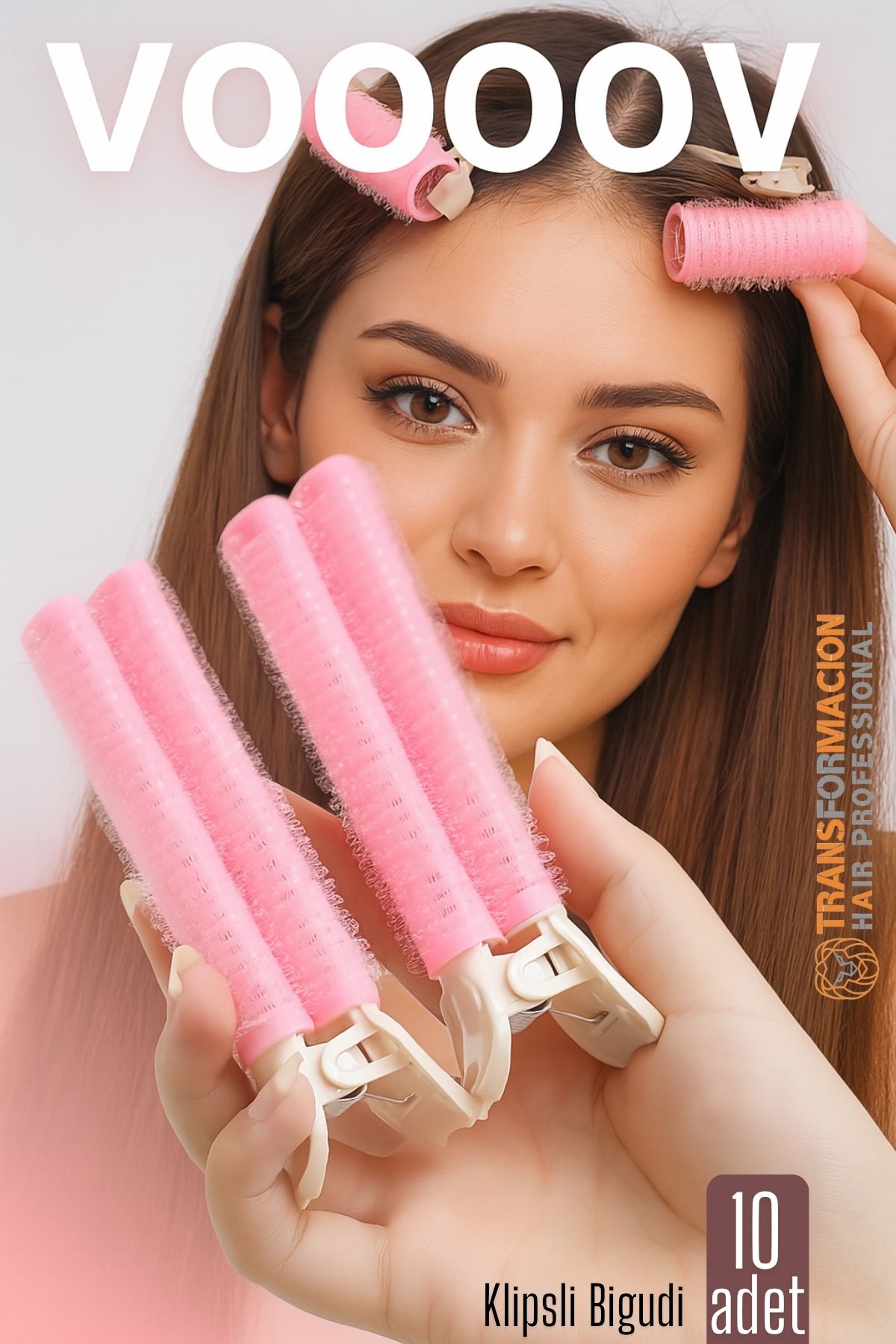 10'lu Klipsli Saç Bigudisi Isısız Doğal Bukle Bigudisi Dipten Hacim ve Perçem Şekillendirme İçin 722235