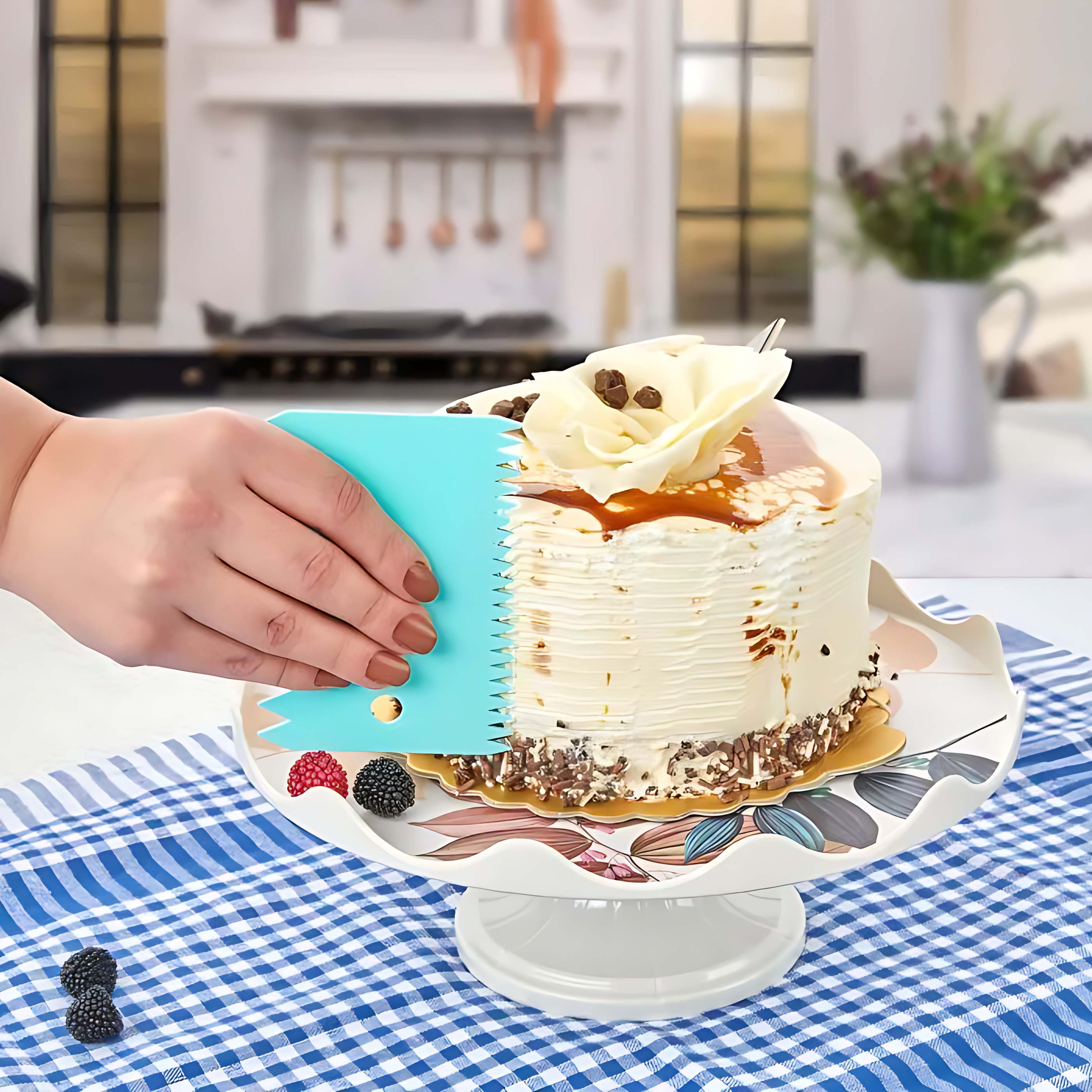 3’lü Dekoratif Şekillendirme Aparatı Hamur Pasta Kesici Kazıma  (Düz, Dişli, Kavisli) 717830